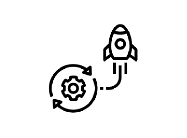 ikona zębatka i rakieta