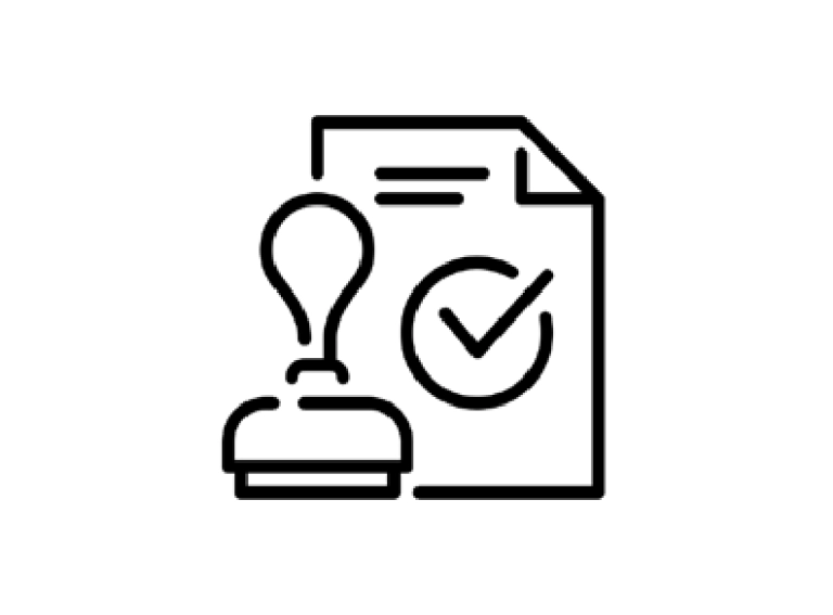 ikona dokument i stempel